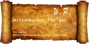 Wittenberger Péter névjegykártya